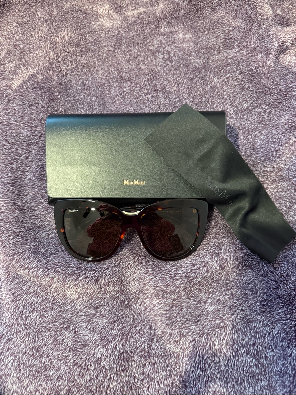 MaxMara Tortoiseshell Oversized Sunglasses with Dark Brown Lenses